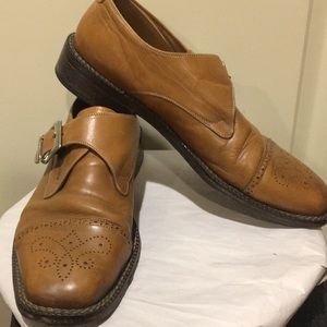 Drudd Leather buckle top cap dress shoe made in Italy size EU45 (11) camel brown